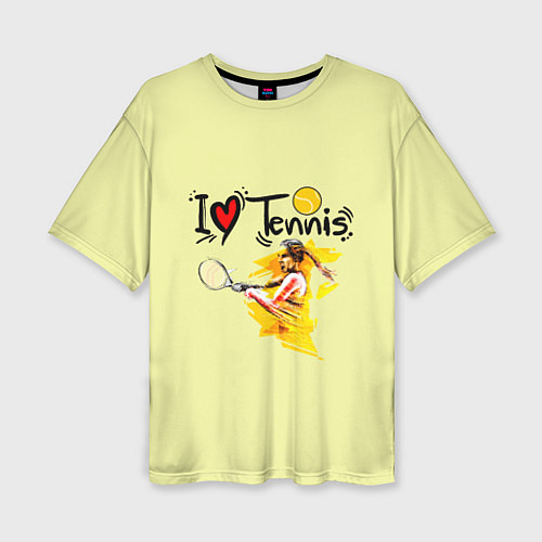 Женская футболка оверсайз Я Люблю Tennis / 3D-принт – фото 1