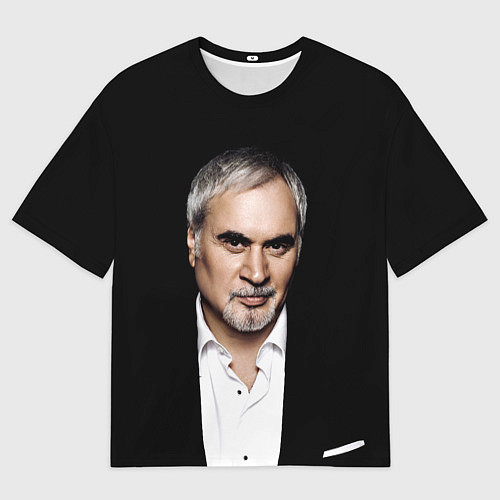 Женская футболка оверсайз МЕЛАДЗЕ НА ЧЕРНОМ ФОНЕ / 3D-принт – фото 1