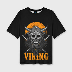 Женская футболка оверсайз ЧЕРЕП ВИКИНГА VIKINGS SKULL