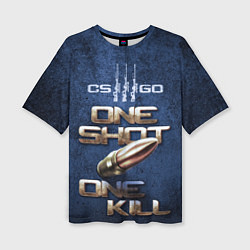 Женская футболка оверсайз One Shot One Kill CS GO