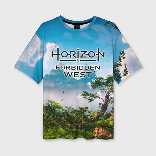 Женская футболка оверсайз Horizon Forbidden West Хоризон Запретный Запад / 3D-принт – фото 1