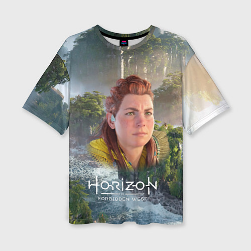 Женская футболка оверсайз Элой Horizon / 3D-принт – фото 1