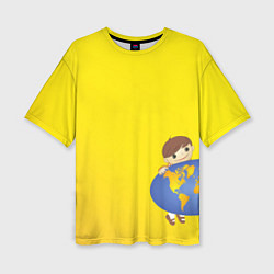 Женская футболка оверсайз Мальчик из советского Атласа Мир