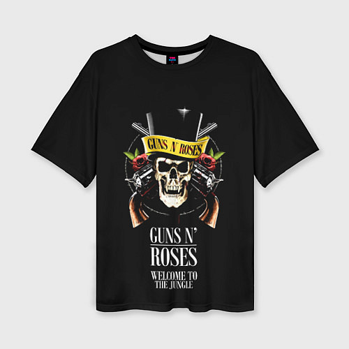 Женская футболка оверсайз Guns n roses, группа / 3D-принт – фото 1