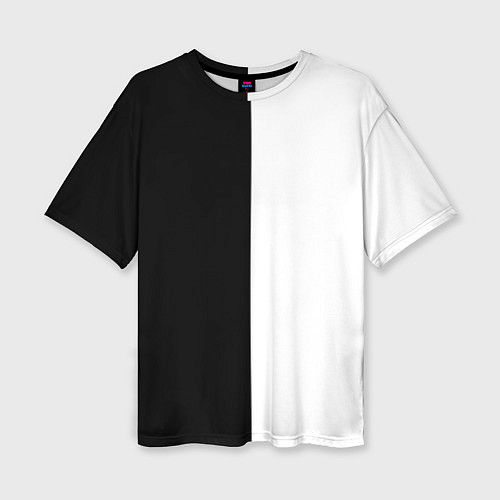 Женская футболка оверсайз Black and white чб / 3D-принт – фото 1