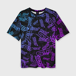 Женская футболка оверсайз STI NEON PATTERN