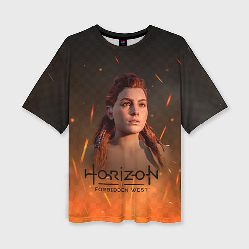Женская футболка оверсайз Horizon Forbidden West: Fire / 3D-принт – фото 1