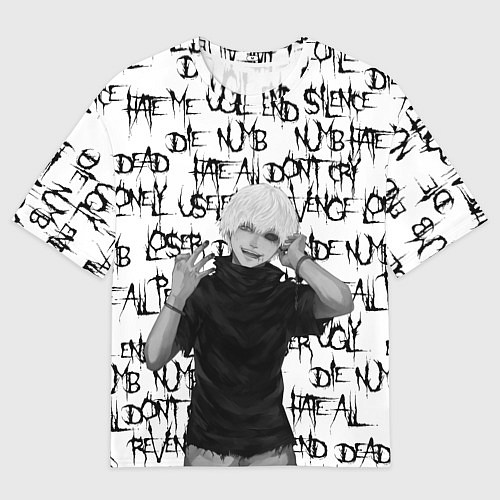 Женская футболка оверсайз ОДНОГЛАЗЫЙ ГУЛЬ ЧБ / 3D-принт – фото 1