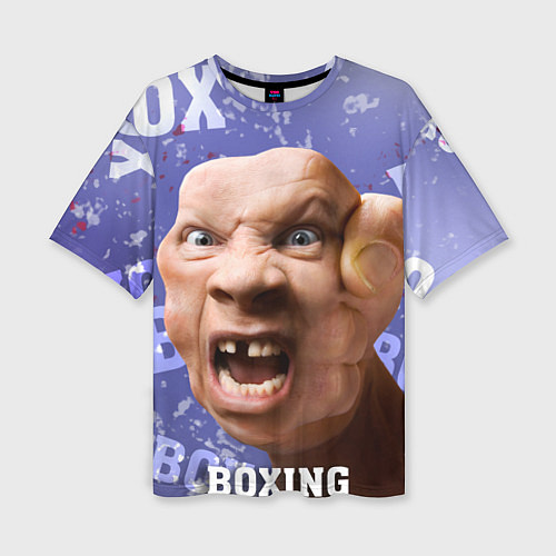 Женская футболка оверсайз Boxing - фиолетовый / 3D-принт – фото 1