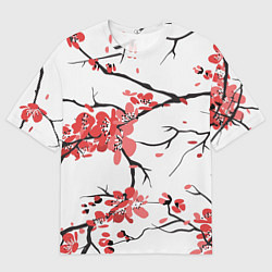 Футболка оверсайз женская Распустившиеся цветы, цвет: 3D-принт
