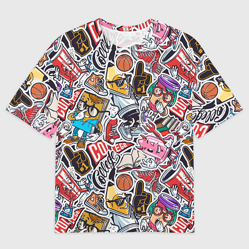 Женская футболка оверсайз Рисунок колледж / 3D-принт – фото 1