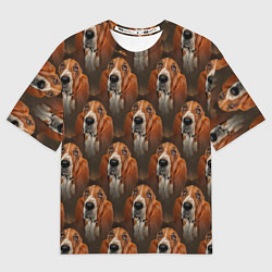 Женская футболка оверсайз Dog patternt