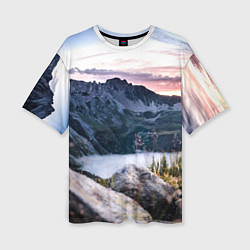 Футболка оверсайз женская Горы на закате, цвет: 3D-принт