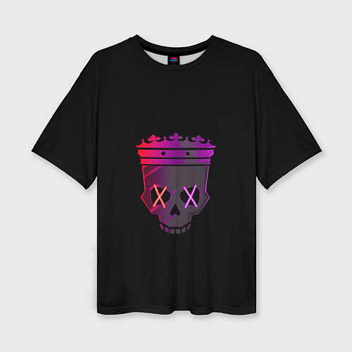 Женская футболка оверсайз Череп с короной Skull with crown / 3D-принт – фото 1