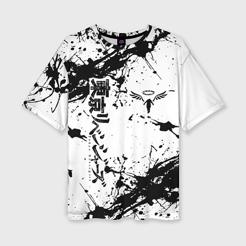 Женская футболка оверсайз Токийские мстители Tokyo Revengers logo краска / 3D-принт – фото 1