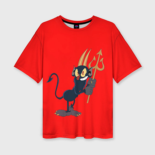 Женская футболка оверсайз Дьявол персонаж Cuphead / 3D-принт – фото 1