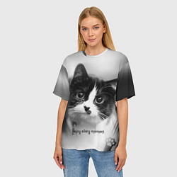 Футболка оверсайз женская Enjoy every moment - Наслаждайся каждым моментом, цвет: 3D-принт — фото 2