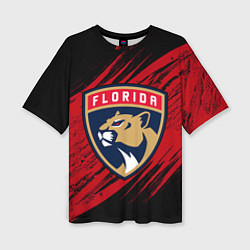 Женская футболка оверсайз Florida Panthers, Флорида Пантерз, NHL