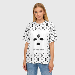 Футболка оверсайз женская Узор White Phantom Ski Mask Dope Street Market, цвет: 3D-принт — фото 2