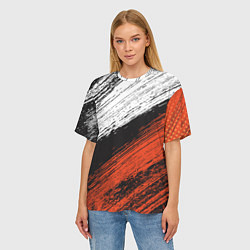 Футболка оверсайз женская БЕЛО-РЫЖИЙ ГРАНЖ, цвет: 3D-принт — фото 2
