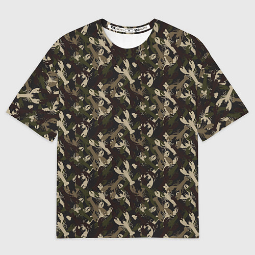 Женская футболка оверсайз Раки камуфляж / 3D-принт – фото 1