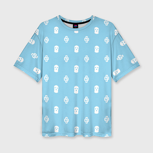 Женская футболка оверсайз Узор Mono Sky Blue Dope Camo Dope Street Market / 3D-принт – фото 1