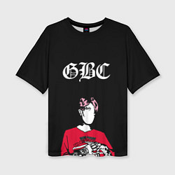 Женская футболка оверсайз Lil Peep GBC Лил Пип Надпись