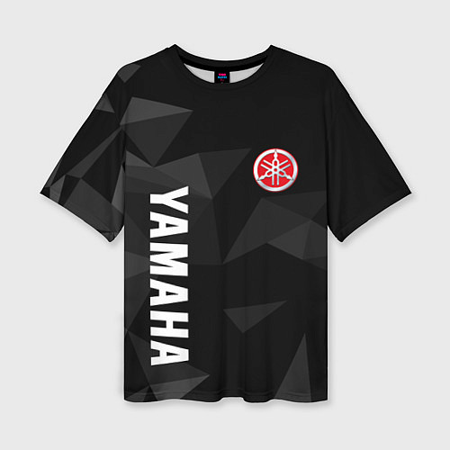 Женская футболка оверсайз YAMAHA СЕРАЯ ГЕОМЕТРИЯ / 3D-принт – фото 1