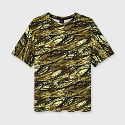 Женская футболка оверсайз Цифровой Охотничий Камуфляж
