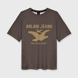 Женская футболка оверсайз Узор Brown Orlani Jeans Dope Street Market