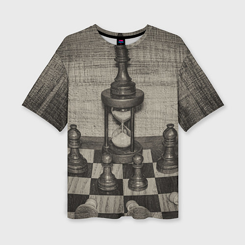 Женская футболка оверсайз Старинные шахматы / 3D-принт – фото 1