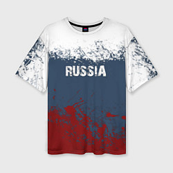 Женская футболка оверсайз Россия - краски