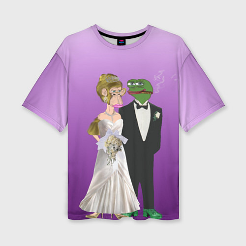 Женская футболка оверсайз Свадьба - Чертовски привлекательные / 3D-принт – фото 1