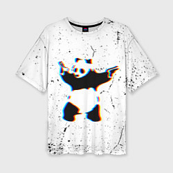 Футболка оверсайз женская Banksy Panda with guns Бэнкси, цвет: 3D-принт