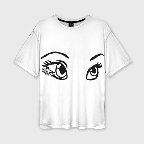 Женская футболка оверсайз Милые глаза Красивый взгляд / 3D-принт – фото 1