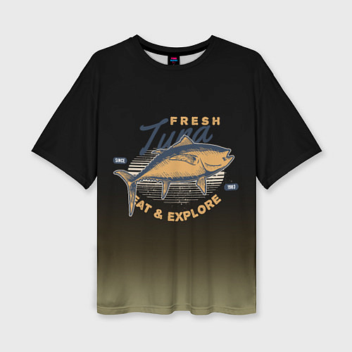 Женская футболка оверсайз Большая рыба fish / 3D-принт – фото 1