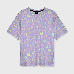 Женская футболка оверсайз Разноцветные буквы