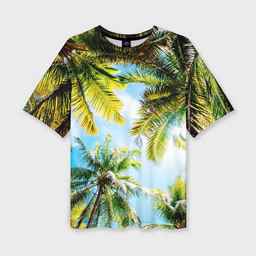 Женская футболка оверсайз Пальмы под солнцем / 3D-принт – фото 1