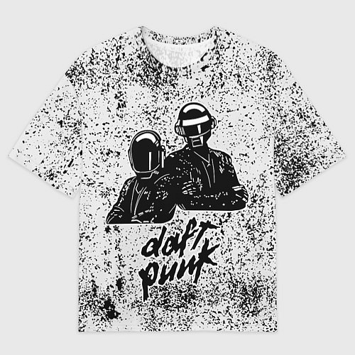 Женская футболка оверсайз Daft Punk B&W / 3D-принт – фото 1