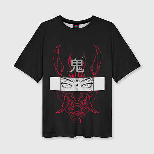 Женская футболка оверсайз Японский демон Oni / 3D-принт – фото 1