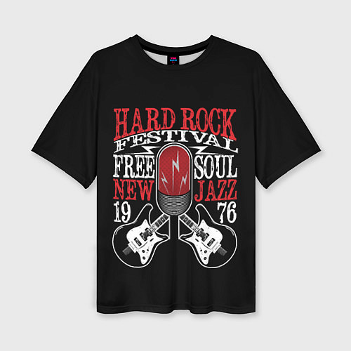 Женская футболка оверсайз HARD ROCK FESTIVAL / 3D-принт – фото 1