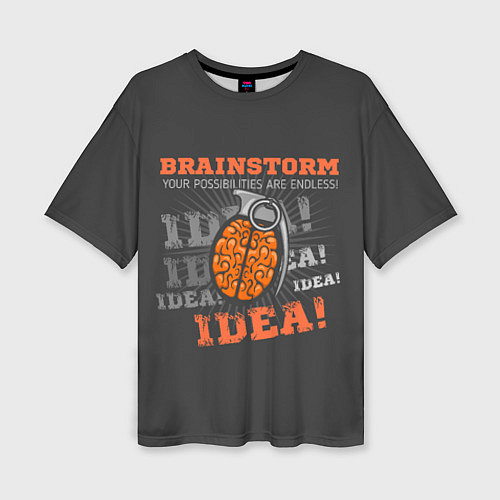 Женская футболка оверсайз Мозговой Штурм Brainstorm / 3D-принт – фото 1
