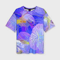 Женская футболка оверсайз Fashion flowers pattern