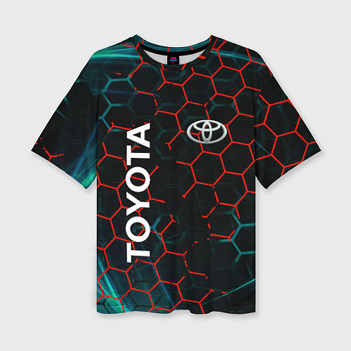 Женская футболка оверсайз Toyota соты / 3D-принт – фото 1