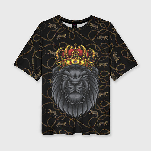 Женская футболка оверсайз Король лев Black / 3D-принт – фото 1