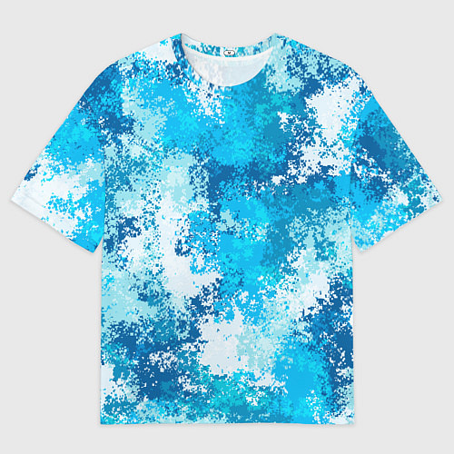 Женская футболка оверсайз Спортивный камуфляж Пикси - Лагуна / 3D-принт – фото 1