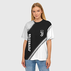 Футболка оверсайз женская ЮВЕНТУС Juventus Краска, цвет: 3D-принт — фото 2