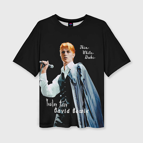 Женская футболка оверсайз Thin White Duke David Bowie Isolar Tour / 3D-принт – фото 1