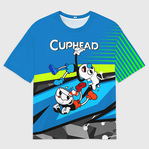 Женская футболка оверсайз 2 чашечки cuphead / 3D-принт – фото 1