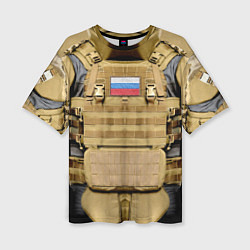 Женская футболка оверсайз Бронежилет- армия России